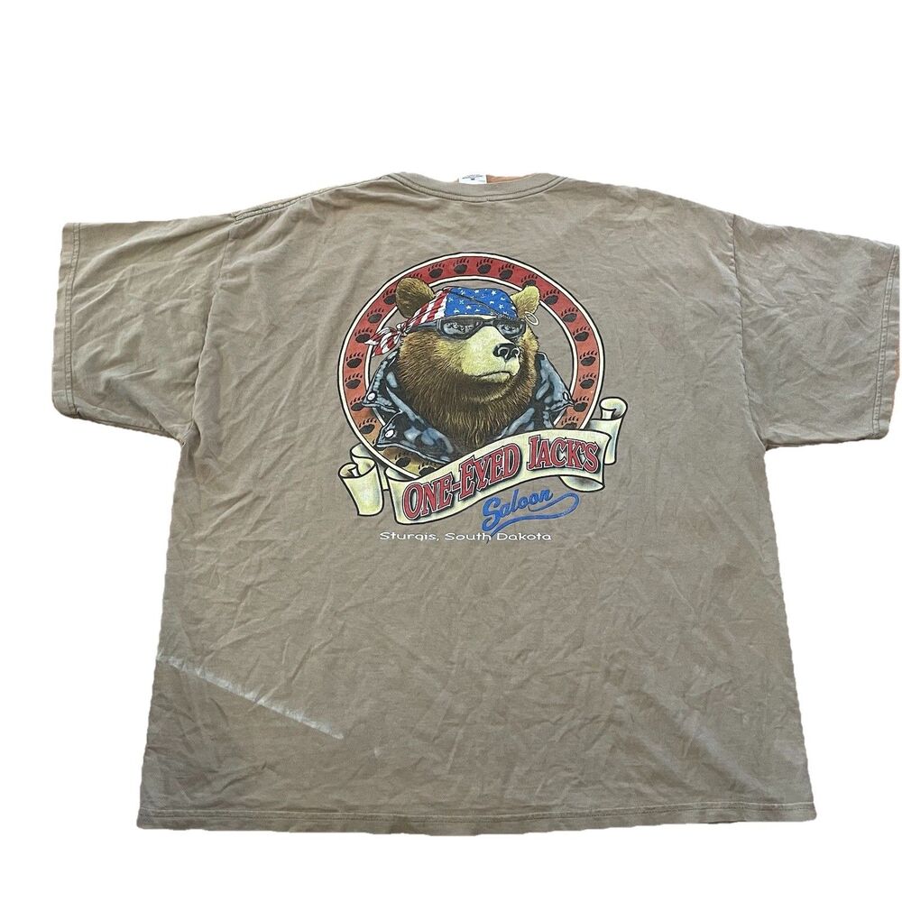 VTG One-Eyed Jack's Saloon Men's T-Shirt- Grizl;y Bear Logo- Size XXL